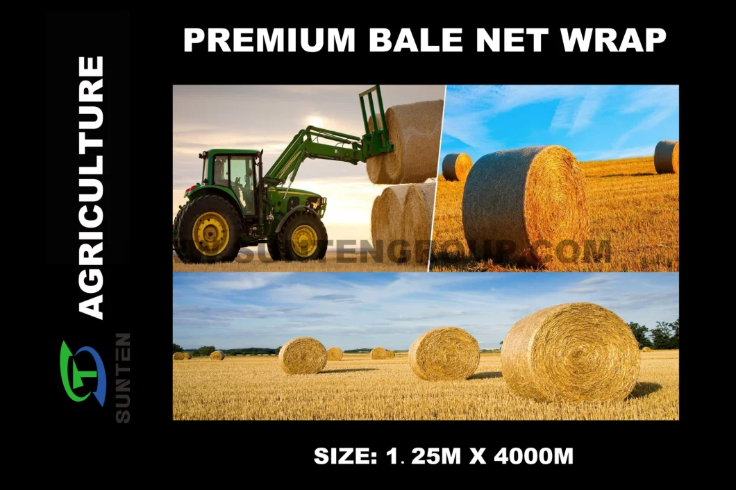 High-Quality PE/Polyethylene/PP/Plastic/Agricultural White Packing Round Silage/Grass Hay Bale/Bales Net