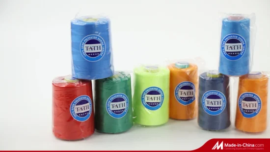 Top Grade Sewing Tfo (40S/3, TEX45) 5000y Sewing Machine Spun Polyester Customized Color/ Raw White Sewing Thread