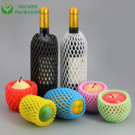 Fruit Shockproof Packaging Colorful Foam Sleeve Tubular Net